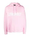 Dsquared2 Distressed-finish Cotton Hoodie In Pink