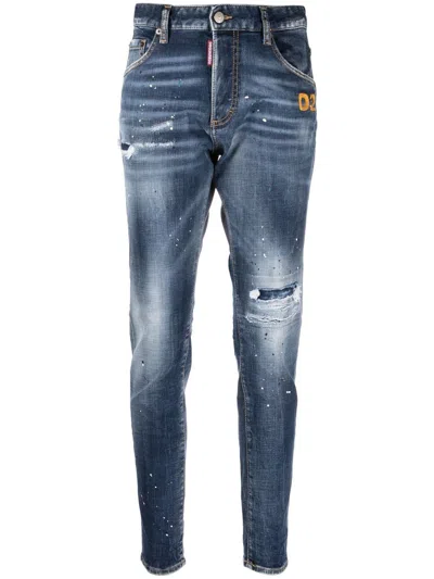 Dsquared2 Distressed-finish Denim Jeans In Blue