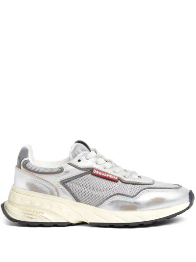 Dsquared2 Sprinter Leather Sneakers In Grey
