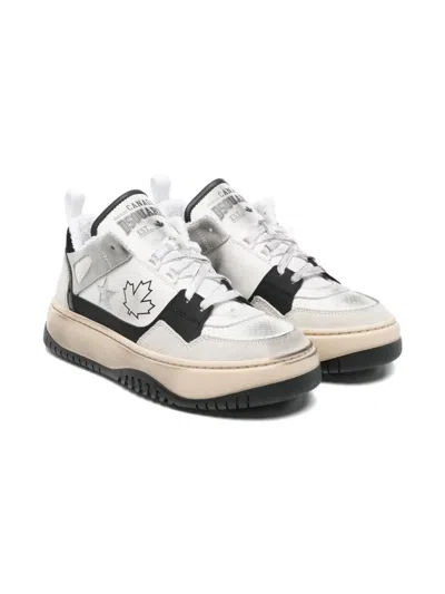 Dsquared2 Kids' Distressed-finish Sneakers In Neutral