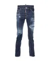 Dsquared2 Distressed-finish Tapered-leg Jeans In Black