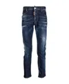 Dsquared2 Blue Jeans With Belt Loops And Logo Patch On The Rear In Blue