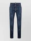 Dsquared2 Distressed Five-pocket Jeans Leather Patch In Blue