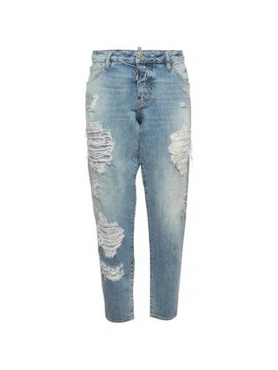 Pre-owned Dsquared2 Distressed Five-pocket Jeans In Blue