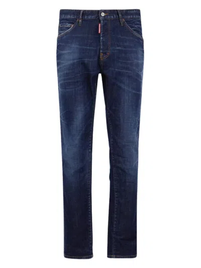 Dsquared2 Distressed Five-pocket Jeans With Button Fastening In Blue