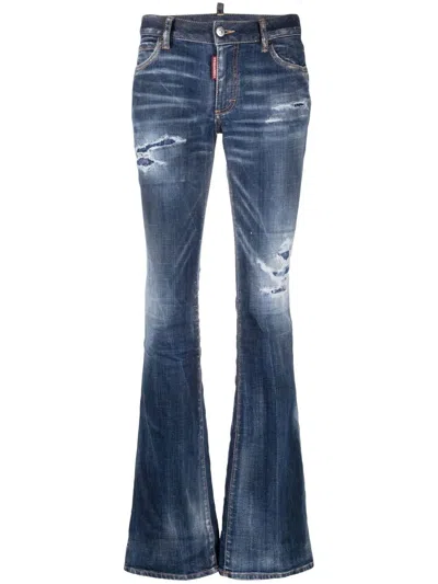 DSQUARED2 DISTRESSED FLARED JEANS