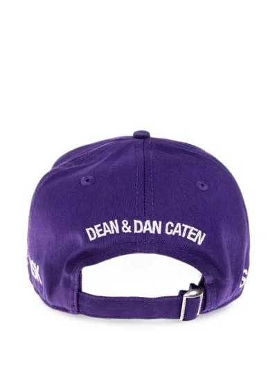 Dsquared2 Distressed Graphic-print Baseball Cap In Blue