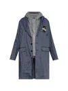 Dsquared2 Distressed Herringbone Coat In Blue