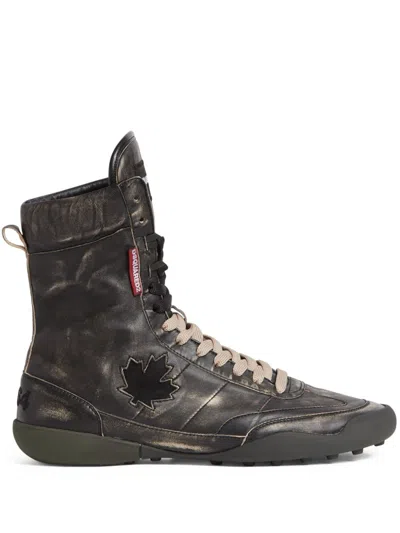 Dsquared2 High-top-sneakers Im Used-look In Grau