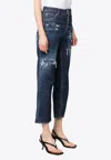 Dsquared2 Distressed High-waist Jeans In Navy