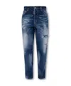 Dsquared2 Distressed High-waisted Jeans In Blue