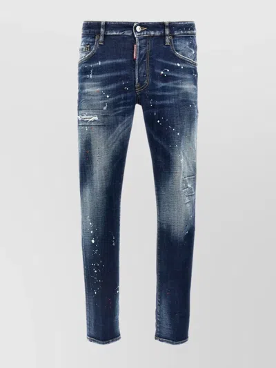 Dsquared2 Distressed Jeans Belt Loops Five-pocket Style In Blue