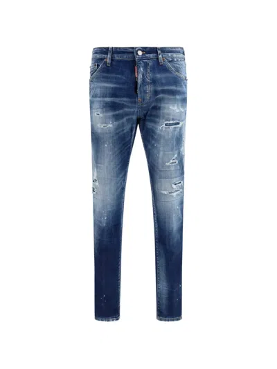 Dsquared2 Distressed Jeans In Blue