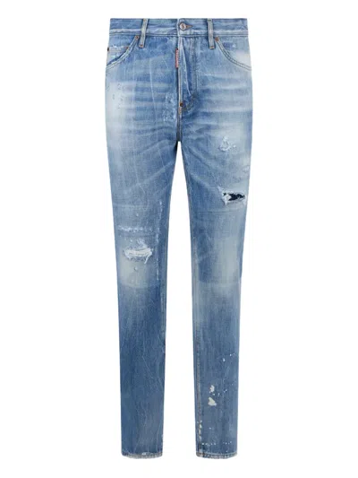 Dsquared2 Distressed Jeans In Blue