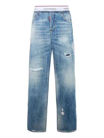 Dsquared2 Distressed Jeans In Blue