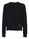 Dsquared2 Distressed Crewneck Sweater In Black
