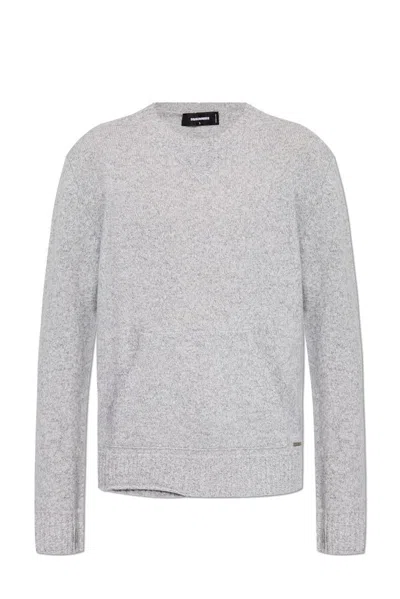 Dsquared2 Distressed Knitted Jumper In Grey