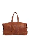 Dsquared2 Washed Leather Duffle Bag In Braun