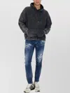 Dsquared2 Distressed Logo Hooded Sweatshirt With Kangaroo Pocket