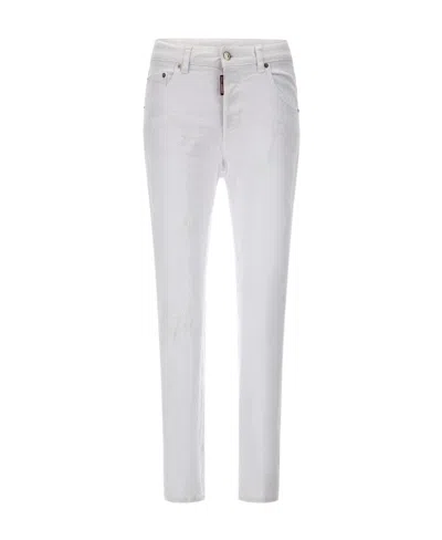 DSQUARED2 DSQUARED2 DISTRESSED LOGO-PATCH SLIM-FIT JEANS