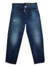 Dsquared2 Distressed Logo-plaque Jeans In Blue