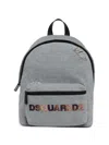 Dsquared2 Distressed Logo-patch Backpack In Gray