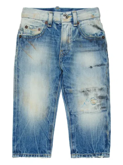 Dsquared2 Babies' Distressed Loose Jeans In Blue