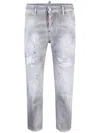 Dsquared2 Distressed Low-rise Cropped Jeans In Grey
