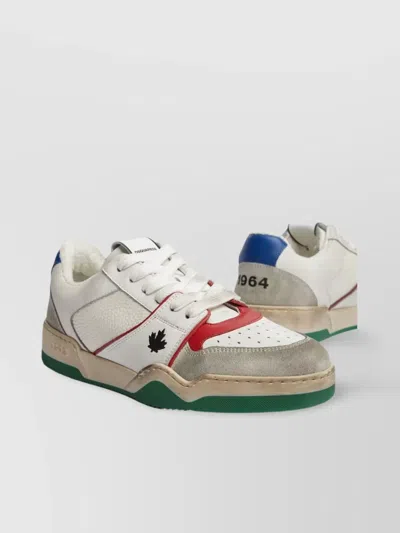 Dsquared2 Distressed Maple Leaf Panelled Sneakers