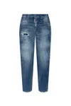 Shop Dsquared2 Distressed Medium Waist Jennifer Jeans In Blue