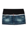 Dsquared2 Cut That Boy Denim & Canvas Mini Skirt In Black