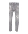 Dsquared2 Distressed Paint-splatter Jeans In Gray