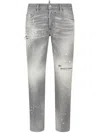 Dsquared2 Distressed Paint-splatter Jeans In Grey