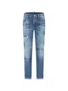Dsquared2 Distressed Patch Denim Jeans In Blue