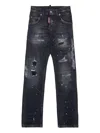 Dsquared2 Distressed Patchwork Junior Jeans In Black