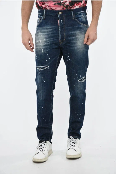 Dsquared2 Goth Surfer Relax Long Crotch Jeans In Blue