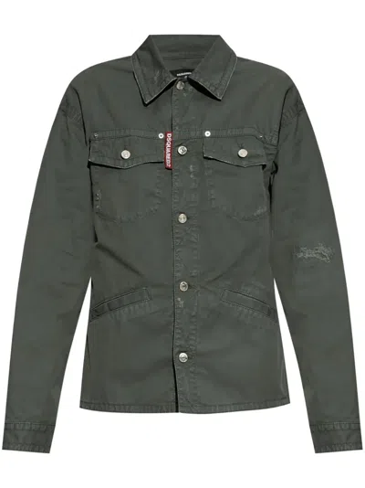 Dsquared2 Distressed Shirt In Green