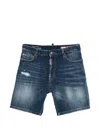 Dsquared2 Distressed Effect Mini Shorts With Raw Hem And Five Pockets In Blue