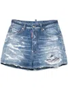 Dsquared2 Distressed Shorts In Blau
