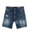 Dsquared2 Distressed Effect Mini Shorts With Raw Hem And Five Pockets In Blue