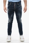 Dsquared2 Distressed Skater Denims With Dark Wash