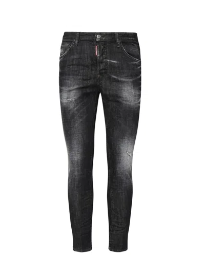 Dsquared2 Distressed Skater Jeans In Black