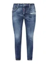 Dsquared2 Distressed Skater Jeans In Blue