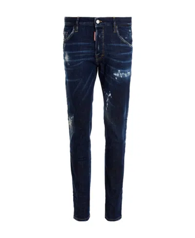 DSQUARED2 DSQUARED2 LOGO PATCH DISTRESSED SKINNY-CUT JEANS