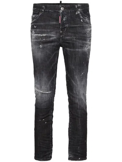 Dsquared2 Distressed Skinny Jeans In Black