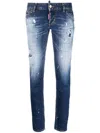 Dsquared2 Distressed Skinny Jeans In Blue