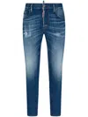 Dsquared2 Distressed Skinny Jeans In Blue