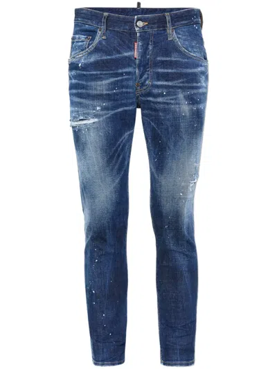 Dsquared2 Distressed Skinny Jeans In Blue