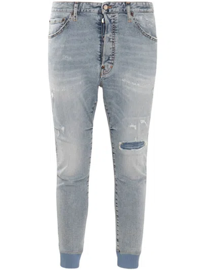 Dsquared2 Distressed Skinny Jeans In Blue