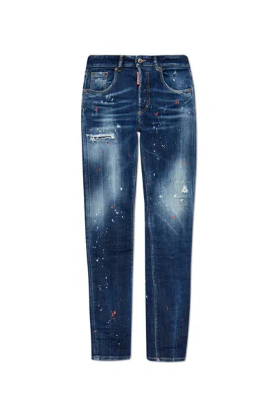 Dsquared2 Distressed Skinny Jeans In Blue